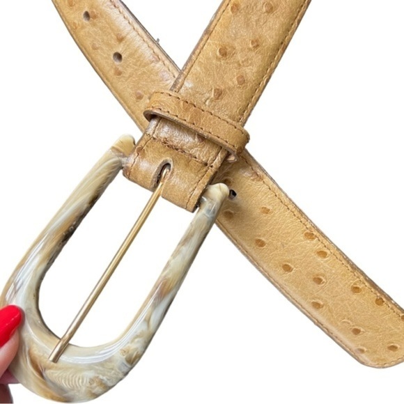 Doncaster Accessories Vintage Ostrich Leather Belt Doncaster 7s